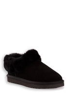 Load image into Gallery viewer, AUS WOOLI UGG UNISEX SHEEPSKIN WOOL TRADITIONAL ANKLE SLIPPERS - BLACK
