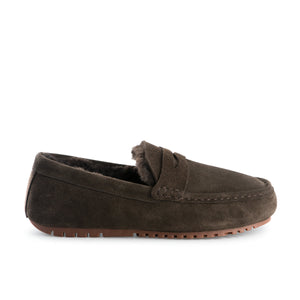 AUS WOOLI AUSTRALIA MENS TERRIGAL COSY MOCCASIN - CHOCOLATE