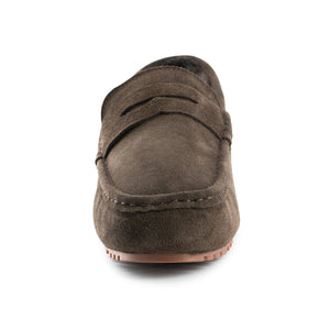 AUS WOOLI AUSTRALIA MENS TERRIGAL COSY MOCCASIN - CHOCOLATE